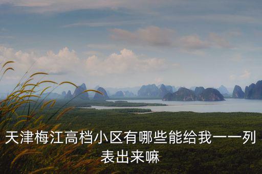 天津梅江高檔小區有哪些能給我一一列表出來嘛