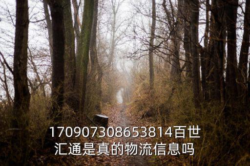 170907308653814百世匯通是真的物流信息嗎