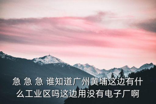 急 急 急 誰(shuí)知道廣州黃埔這邊有什么工業(yè)區(qū)嗎這邊用沒(méi)有電子廠啊