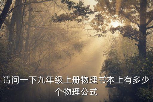 請(qǐng)問一下九年級(jí)上冊(cè)物理書本上有多少個(gè)物理公式