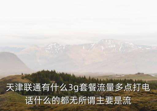 天津聯(lián)通有什么3g套餐流量多點(diǎn)打電話什么的都無所謂主要是流