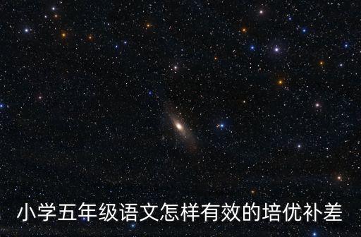 小學五年級語文怎樣有效的培優補差