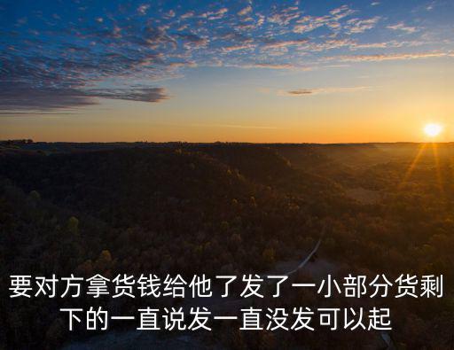 要對(duì)方拿貨錢給他了發(fā)了一小部分貨剩下的一直說發(fā)一直沒發(fā)可以起
