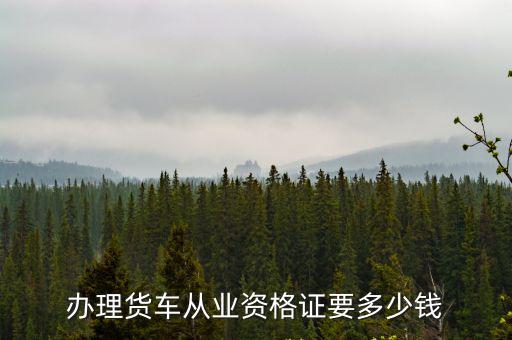 辦理貨車從業資格證要多少錢