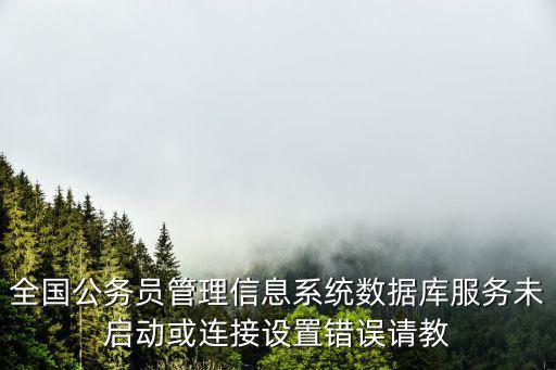 全國(guó)公務(wù)員管理信息系統(tǒng)數(shù)據(jù)庫(kù)服務(wù)未啟動(dòng)或連接設(shè)置錯(cuò)誤請(qǐng)教