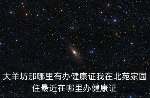 大羊坊那哪里有辦健康證我在北苑家園住最近在哪里辦健康證