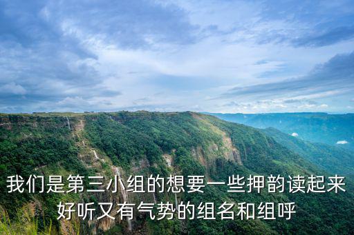 組名組呼，我們是第三小組的想要一些押韻讀起來好聽又有氣勢的組名和組呼