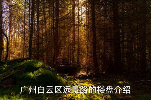 廣州新樓盤開盤的白云，廣州白云山景樓盤有哪些