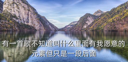 有一首歌不知道叫什么里面有我愿意的元素但只是一段后面
