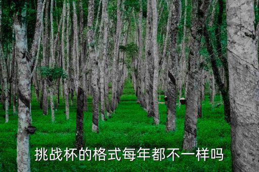 挑戰杯的格式每年都不一樣嗎