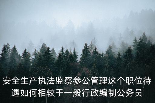 安全生產執法監察參公管理這個職位待遇如何相較于一般行政編制公務員