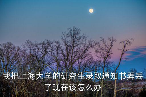 我把上海大學(xué)的研究生錄取通知書(shū)弄丟了現(xiàn)在該怎么辦
