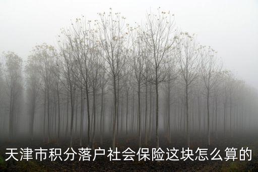 天津市積分落戶社會保險這塊怎么算的