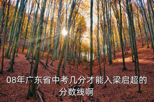 08年廣東省中考幾分才能入梁啟超的分數線啊