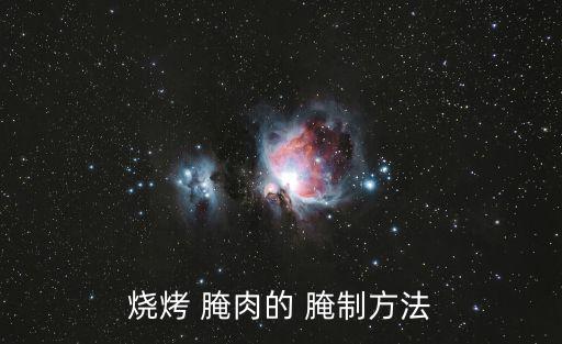 燒烤 腌肉的 腌制方法