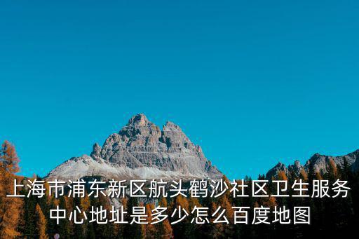上海市浦東新區航頭鶴沙社區衛生服務中心地址是多少怎么百度地圖