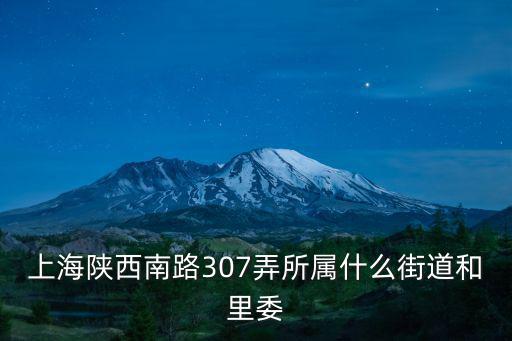 上海陜西南路307弄所屬什么街道和里委