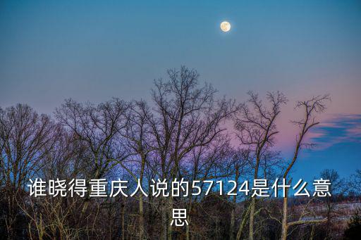 誰曉得重慶人說的57124是什么意思