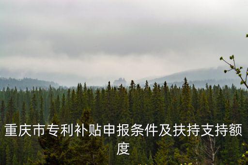 重慶市專利補貼申報條件及扶持支持額度