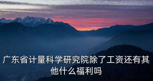 廣州計量院有哪些福利待遇，廣州廣電計量檢測股份有限公司銷售工程師待遇如何