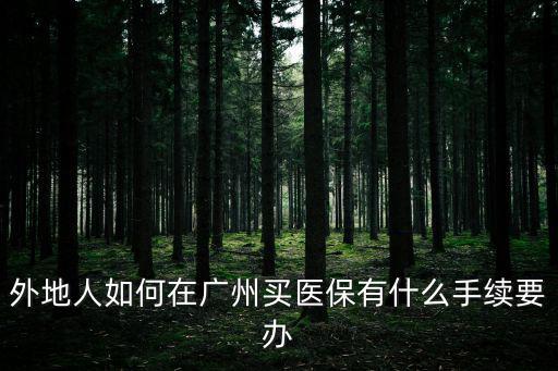 外地人如何在廣州買醫(yī)保有什么手續(xù)要辦