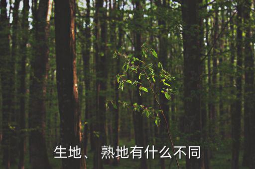 生地、 熟地有什么不同