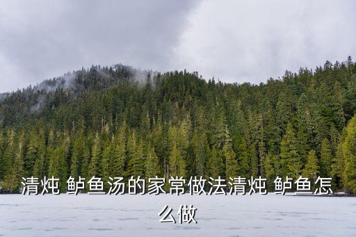 清燉 鱸魚湯的家常做法清燉 鱸魚怎么做
