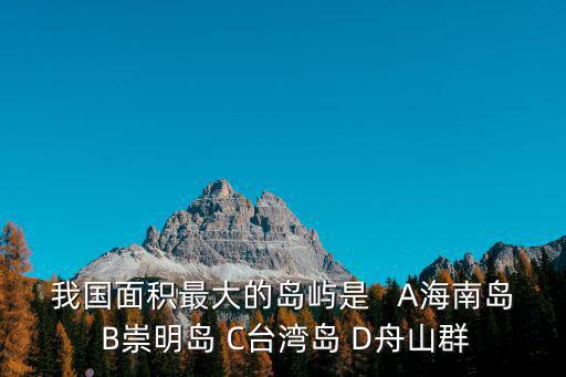 最大的島，我國最大的島嶼是   A臺灣島 B海南島 C香港島 D崇明
