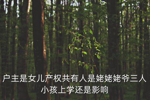 戶主是女兒產權共有人是姥姥姥爺三人小孩上學還是影響