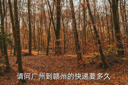 請問廣州到贛州的快遞要多久