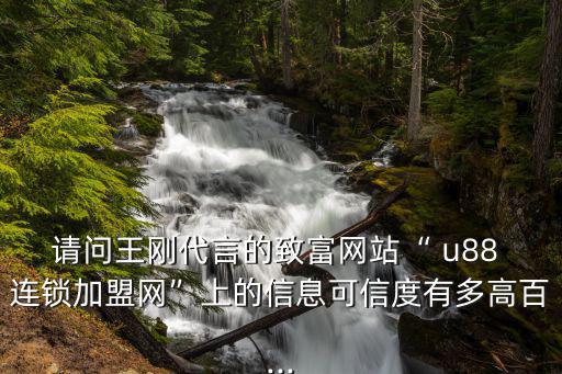 請問王剛代言的致富網站“ u88 連鎖加盟網”上的信息可信度有多高百...