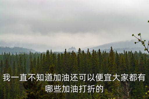 我一直不知道加油還可以便宜大家都有哪些加油打折的