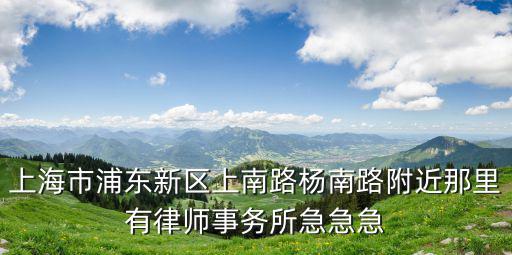 上海市楊浦區律師事務所，上海市浦東新區上南路楊南路附近那里有律師事務所急急急