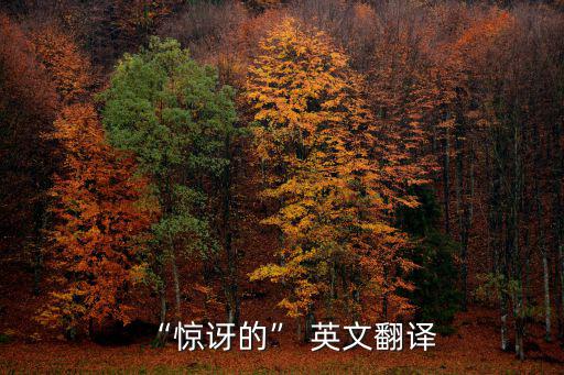 令人吃驚的英文,令人吃驚的英文意思是什么?