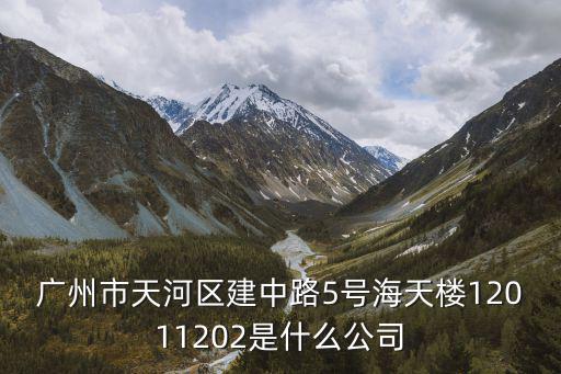 廣州市天河區(qū)建中路5號海天樓12011202是什么公司