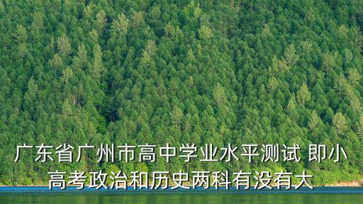 廣東省廣州市高中學業水平測試 即小高考政治和歷史兩科有沒有大