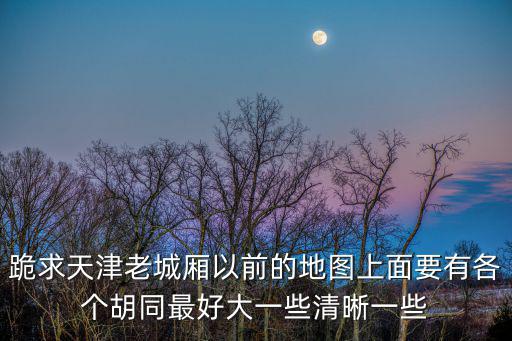 跪求天津老城廂以前的地圖上面要有各個胡同最好大一些清晰一些