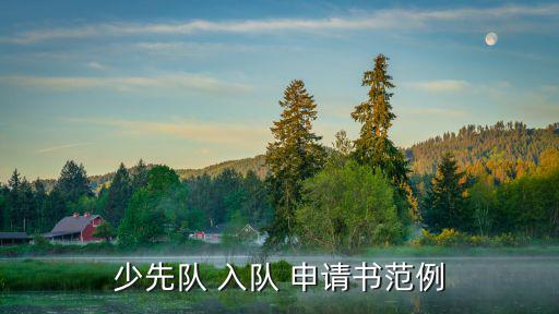 少先隊(duì) 入隊(duì) 申請(qǐng)書范例