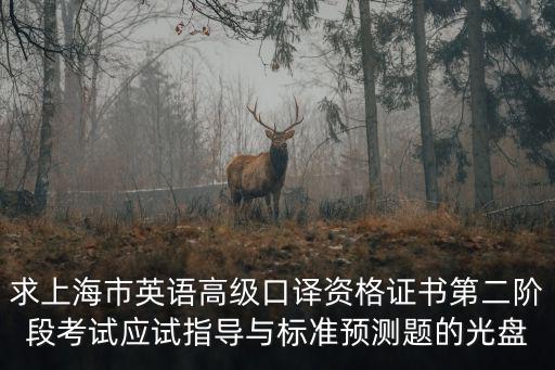 求上海市英語高級口譯資格證書第二階段考試應試指導與標準預測題的光盤