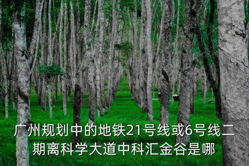 廣州增城21號地鐵二期，廣州規劃中的地鐵21號線或6號線二期離科學大道中科匯金谷是哪