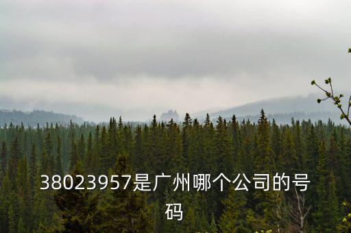 38023957是廣州哪個公司的號碼