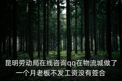昆明勞動局在線咨詢qq在物流城做了一個月老板不發工資沒有簽合