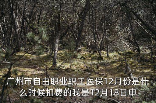 廣州市自由職業職工醫保12月份是什么時候扣費的我是12月18日申