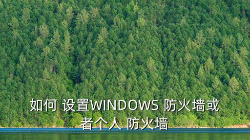 如何 設置WINDOWS 防火墻或者個人 防火墻