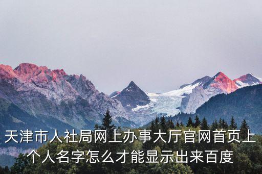 天津市人社局網上辦事大廳官網首頁上個人名字怎么才能顯示出來百度