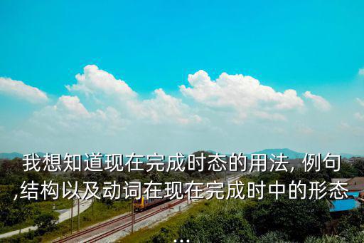 我想知道現在完成時態的用法, 例句,結構以及動詞在現在完成時中的形態...