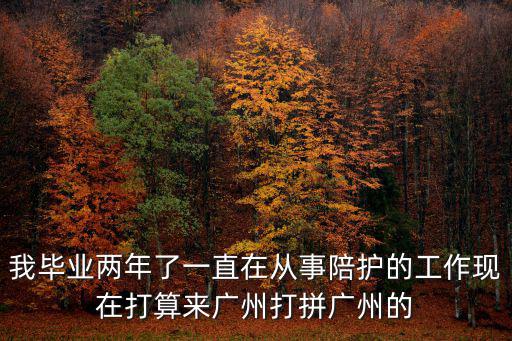 我畢業兩年了一直在從事陪護的工作現在打算來廣州打拼廣州的