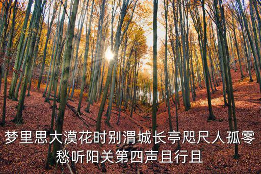 夢里思大漠花時別渭城長亭咫尺人孤零愁聽陽關第四聲且行且