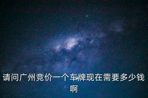 請問廣州競價一個車牌現在需要多少錢啊