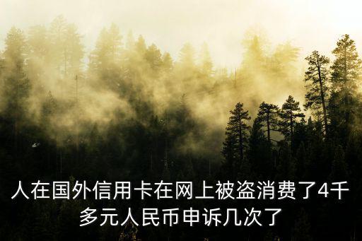 人在國外信用卡在網上被盜消費了4千多元人民幣申訴幾次了